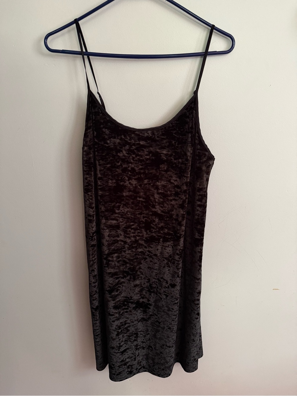 Victoria's Secret Crushed Black Velvet Slip Dress